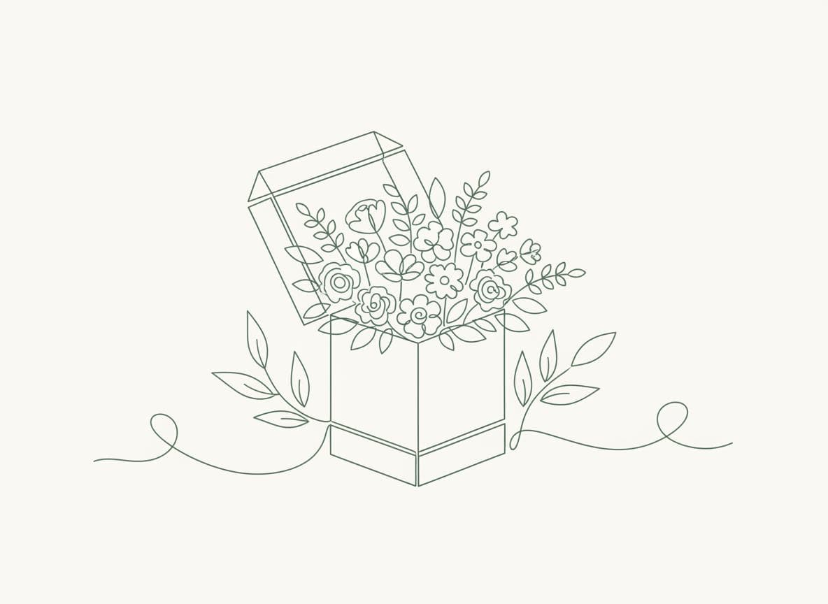 In-store flower collection illustration